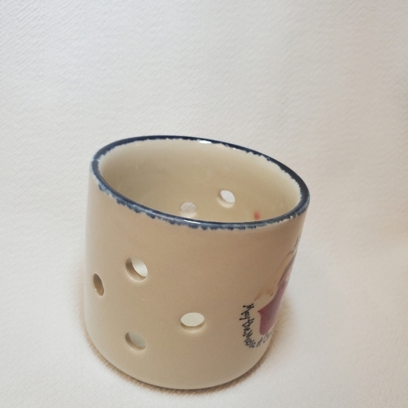 Crazy Mountain Glazed Pottery Crock Candle / Potpourri Holder. - Picture 3 of 9